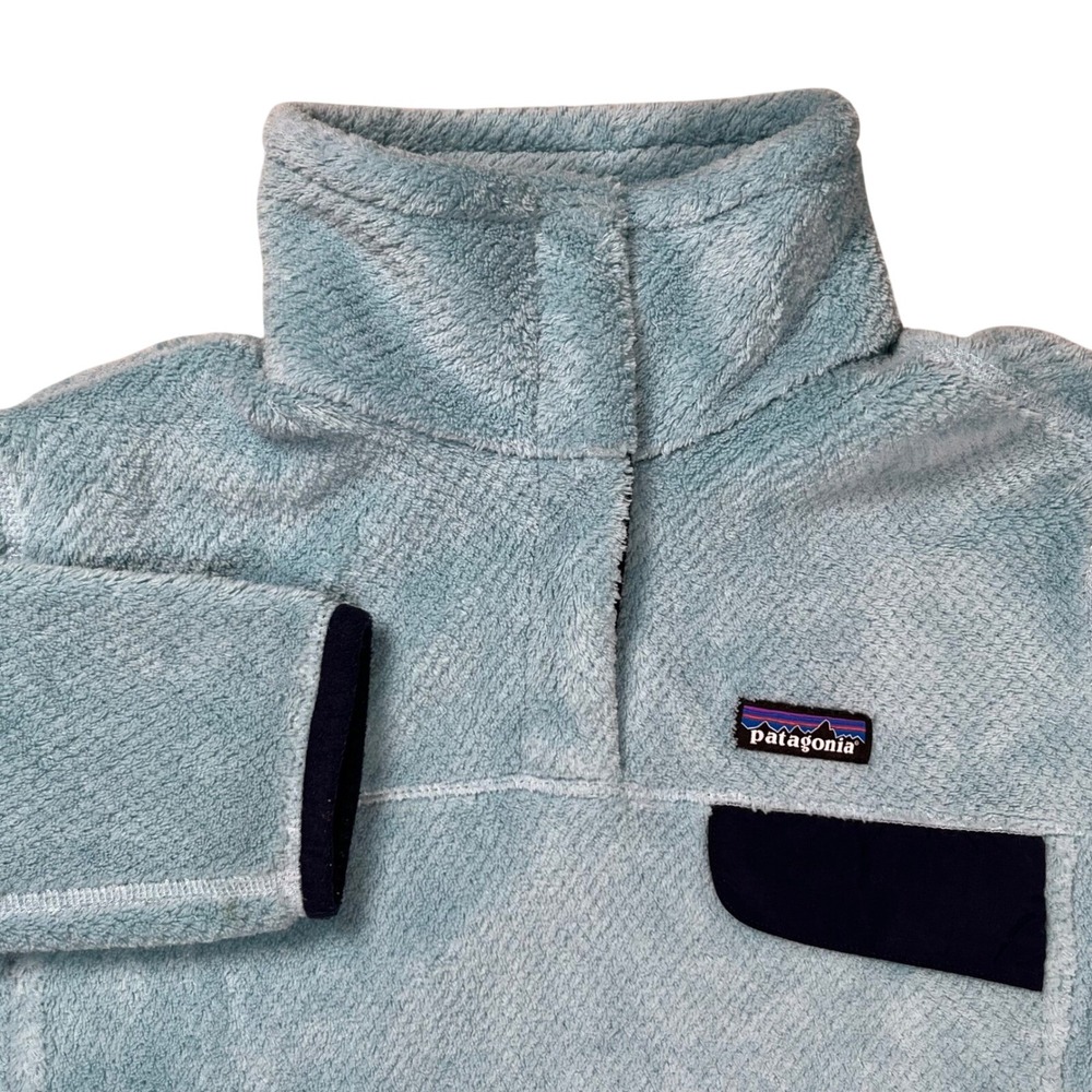 Patagonia Re-Tool Snap-T Pullover Women Medium Blue Polartec Fleece STY25442